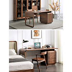 Стол рабочий округлой формы с 3-мя ящиками  Working Moonnut Table варинант исполнения - 2 | Loft Concept в Грозном