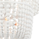 Люстра белая в форме спирали с декором из круглых деревянных бусин White Wooden Beads варинант исполнения - 1 | Loft Concept в Грозном