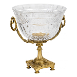 Чаша из рельефного стекла прозрачного цвета на бронзовой подставке Eden Garden варинант исполнения - 1 | Loft Concept в Грозном