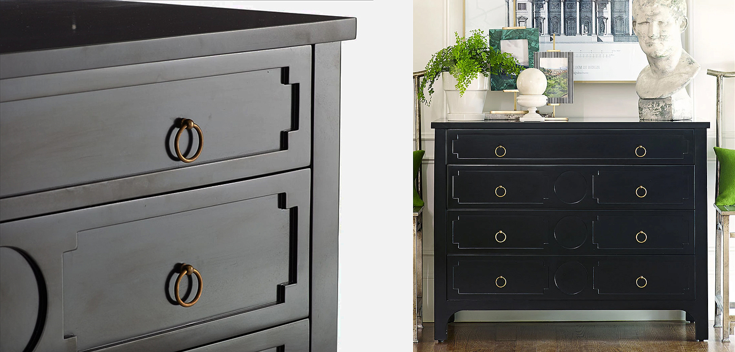 Комод с 4-мя ящиками Lawrence chest of drawers Black Черный Комод с 4-мя ящиками Lawrence chest of drawers Black Черный - Loft-Concept в Грозном