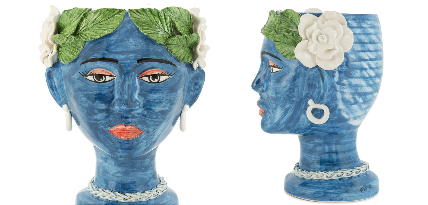 Ваза VASE HEAD SELVA COLOR dark blue Ваза VASE HEAD SELVA COLOR dark blue - Loft-Concept в Грозном