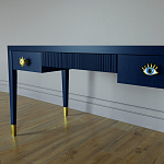 Письменный стол Elsa Dreams Blue Шпон дерево с двумя ящиками варинант исполнения - 4 | Loft Concept в Грозном