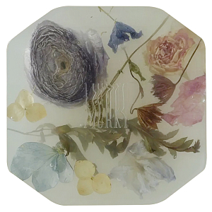 Шкатулка из эпоксидной смолы с цветами белая Epoxy Resin Square Box White