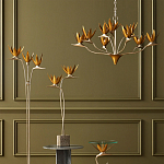 Люстра с плафонами в виде цветов Golden Bird of Paradise варинант исполнения - 5 | Loft Concept в Грозном