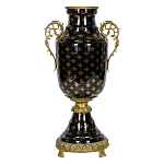 Ваза черного цвета из фарфора с золотистым узором и бронзовыми элементами Eden Garden porcelain and bronze варинант исполнения - 4 | Loft Concept в Грозном