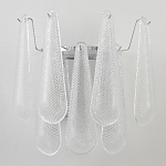 Бра с подвесками из рифленного стекла в форме капель на основании цвета хром Textured Glass варинант исполнения - 6 | Loft Concept в Грозном