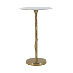 Столик с золотистым основанием в виде цветка и круглой мраморной столешницей Golden Snowdrop варинант исполнения - 3 | Loft Concept в Грозном