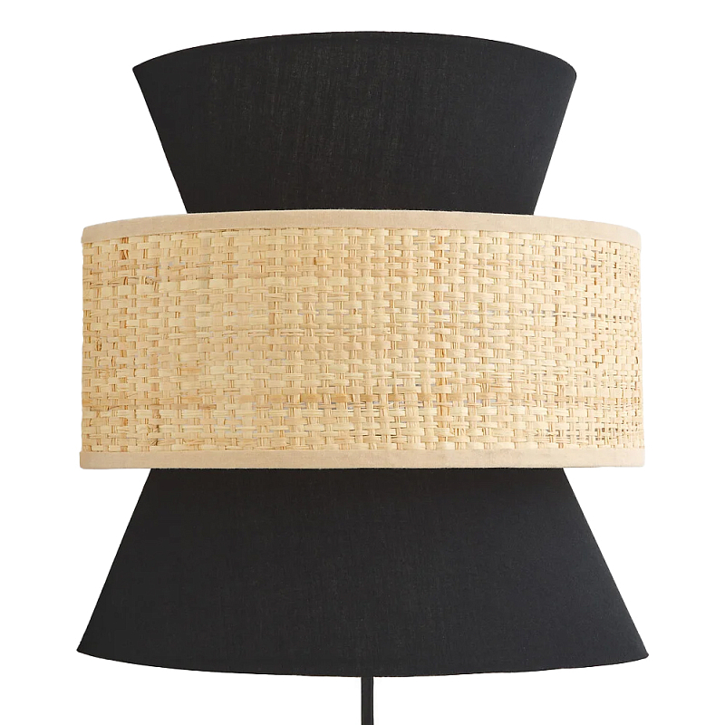 Бра с плетеным декором Bonnie Wicker Black Wall Lamp Черный Бежевый Бра с плетеным декором Bonnie Wicker Black Wall Lamp Черный Бежевый в Грозном | Loft Concept