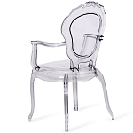 Прозрачный стул с подлокотниками LOUIS GHOST CHAIR Grey варинант исполнения - 8 | Loft Concept в Грозном