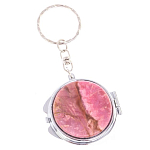 Зеркало брелок складное двухстороннее из натурального камня Родонит Stone Mirrors варинант исполнения - 5 | Loft Concept в Грозном