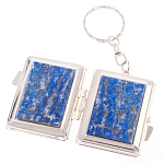 Зеркало брелок складное двухстороннее из натурального камня Лазурит Stone Mirrors варинант исполнения - 2 | Loft Concept в Грозном