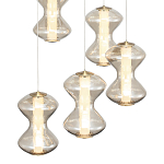 Люстра светодиодная с стеклянными волнообразными плафонами Amphora of Light варинант исполнения - 4 | Loft Concept в Грозном