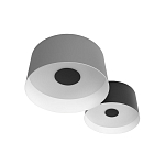 Потолочный светильник с 2-мя цилиндрическими абажурами серого и черного цвета Urban Dome варинант исполнения - 5 | Loft Concept в Грозном