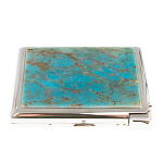 Портсигар на 20 сигарет с газовой зажигалкой из натурального камня Апатит Голубой Stone Cigarettes Cases варинант исполнения - 2 | Loft Concept в Грозном