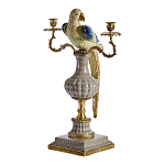 Подсвечникв образе попугая из фарфора с бронзовыми элементами Eden Garden варинант исполнения - 4 | Loft Concept в Грозном