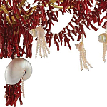 Люстра с декором в виде кораллов и ракушек Corals and Shells Chandelier Red варинант исполнения - 2 | Loft Concept в Грозном