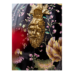 Ваза из фарфора черная с цветочной росписью и бронзовыми элементами Spring Garden варинант исполнения - 6 | Loft Concept в Грозном