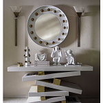 Зеркало белое с круглыми золотыми декоративными элементами Prince of the Church варинант исполнения - 2 | Loft Concept в Грозном