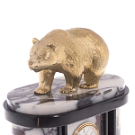 Часы настольные бронзовые с декором в виде медведя Bear Stone Clock варинант исполнения - 2 | Loft Concept в Грозном