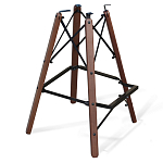 Барный стул со спинкой и подлокотниками на 4-х деревянных ножках Douglas Rhombus Синий Велюр варинант исполнения - 4 | Loft Concept в Грозном