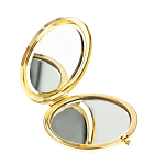 Зеркало карманное складное круглое из натурального камня Оникс в подарочной упаковке Gold Stone Mirrors варинант исполнения - 2 | Loft Concept в Грозном