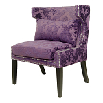 Полукресло с мягкой обивкой из жаккарда на 4-х ножках из массива березы Baroque Armchair violet варинант исполнения - 3 | Loft Concept в Грозном