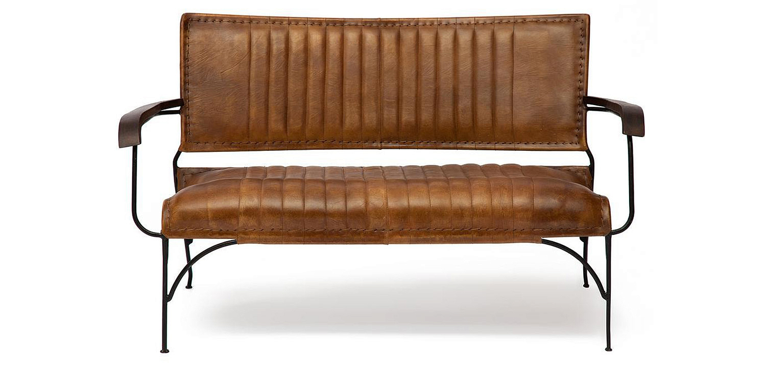 Диван-скамья из натуральной кожи Buffalo Leather Sofa two-seater Диван-скамья из натуральной кожи Buffalo Leather Sofa two-seater - Loft-Concept в Грозном