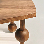 Обеденный стол деревянный с круглыми декоративными элементами на ножках Koko варинант исполнения - 2 | Loft Concept в Грозном