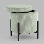 Светло-зеленый пуф на черных ножках SANJAY варинант исполнения - 2 | Loft Concept в Грозном
