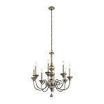 Люстра серебряного цвета с состаренным эффектом и декоративным подвесным шаром Kichler варинант исполнения - 2 | Loft Concept в Грозном