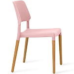 Пластиковый стул на ножках из массива бука Ferret Pink варинант исполнения - 3 | Loft Concept в Грозном
