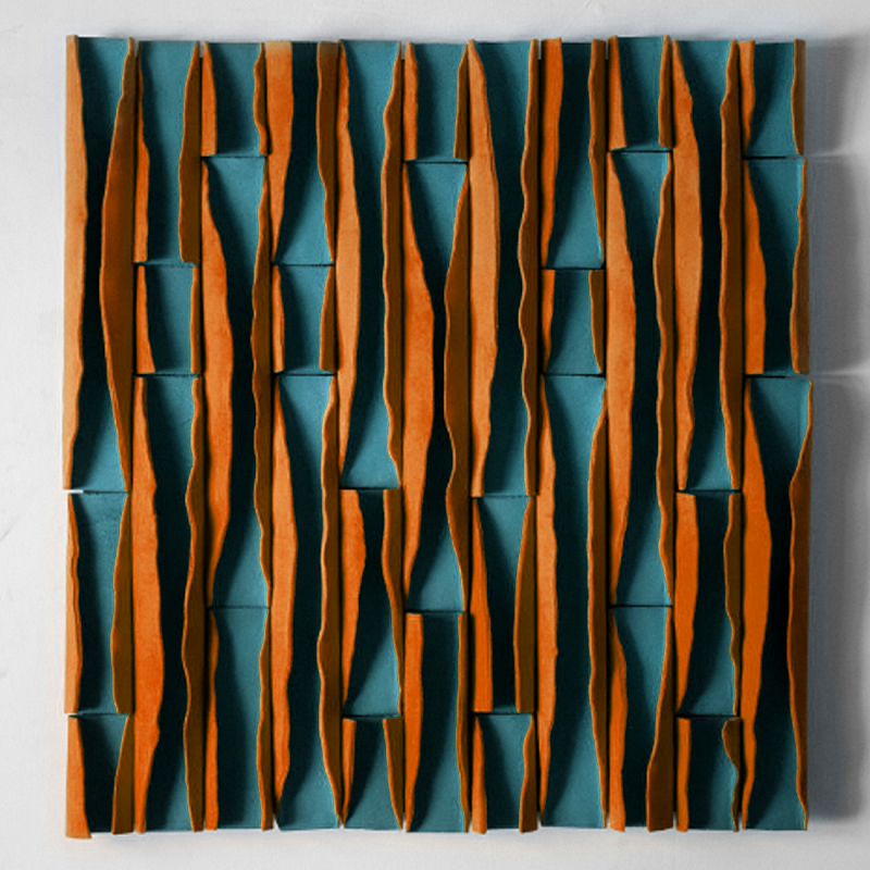 Объемное фактурное панно Metropolis Terracotta Бирюзовый Терракотовый в Грозном | Loft Concept 