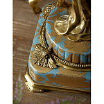 Ваза голубого цвета из фарфора с золотым растительным орнаментом и бронзовыми фигурками женщин Eden Garden porcelain and bronze варинант исполнения - 9 | Loft Concept в Грозном