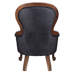 Кресло с мягкой обивкой из черного велюра на 4-х деревянных ножках Evelyn Classical Armchair варинант исполнения - 3 | Loft Concept в Грозном