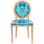 Стул из натурального бука с бирюзово-желтым узором Ikat Pattern бирюзовый варинант исполнения - 1 | Loft Concept в Грозном