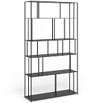 Стеллаж из металла широкий Wide Menzie Metal Rack Black варинант исполнения - 1 | Loft Concept в Грозном
