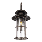 Уличный настенный светильник с цилиндрическим плафоном и изогнутым кованым каркасом Elysian Lanterns варинант исполнения - 4 | Loft Concept в Грозном