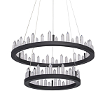 Люстра с двумя кольцами черного цвета с хрустальными элементами QUARTZ CRYSTAL варинант исполнения - 1 | Loft Concept в Грозном