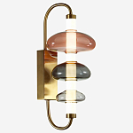 Бра с плафоном из разноцветного стекла Glass Peonies варинант исполнения - 3 | Loft Concept в Грозном