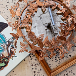 Зеркало круглое в металлической раме украшенной фигурами бабочек Butterflies варинант исполнения - 4 | Loft Concept в Грозном