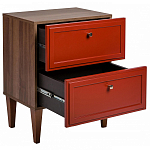 Тумба прикроватная красная из массива бука с 2-мя ящиками Wenge Light варинант исполнения - 3 | Loft Concept в Грозном