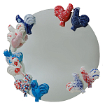 Зеркало круглое с декором в виде петушков Cockerel варинант исполнения - 1 | Loft Concept в Грозном