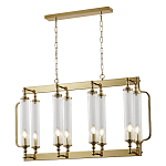 Люстра прямоугольная с 8-ю стеклянными плафонами цилиндрической формы Jeanette варинант исполнения - 2 | Loft Concept в Грозном