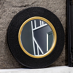 Зеркало в черной фактурной раме с золотым кантом Summon the Light варинант исполнения - 6 | Loft Concept в Грозном