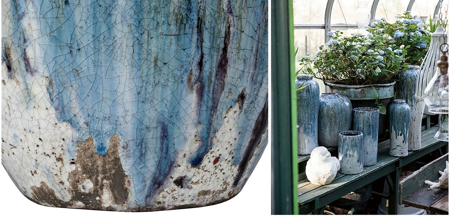 Ваза Terracotta Vase blue-white Ваза Terracotta Vase blue-white - Loft-Concept в Грозном