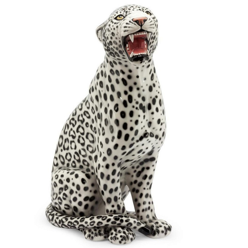 Статуэтка Leopard Left Белый Черный Статуэтка Leopard Left Белый Черный в Грозном | Loft Concept