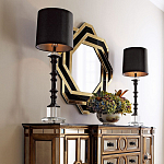 Зеркало восьмиугольное в черно-золотистой раме Pairing варинант исполнения - 3 | Loft Concept в Грозном