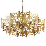 Люстра фигурная золотого цвета Corrugated Panels варинант исполнения - 1 | Loft Concept в Грозном