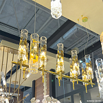 Люстра подвесная прямоугольная с 10-ю цилиндрическими плафонами LIAISON варинант исполнения - 3 | Loft Concept в Грозном