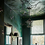 Обои ручная роспись Silk Tree Blossom on Sung Green Williamsburg варинант исполнения - 2 | Loft Concept в Грозном